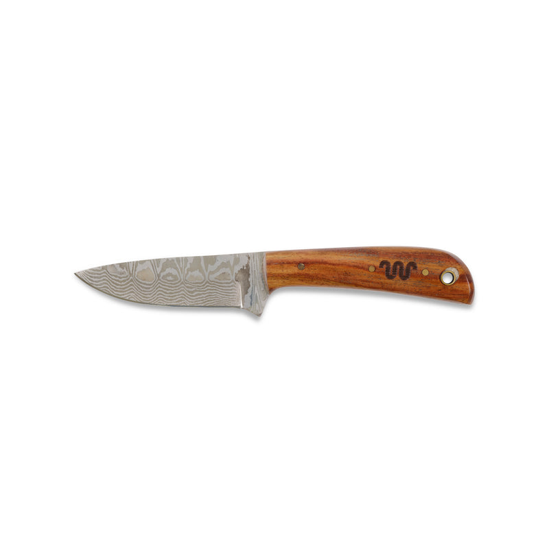King Ranch Mesquite Damascus Hunter Fixed Blade | BROWN