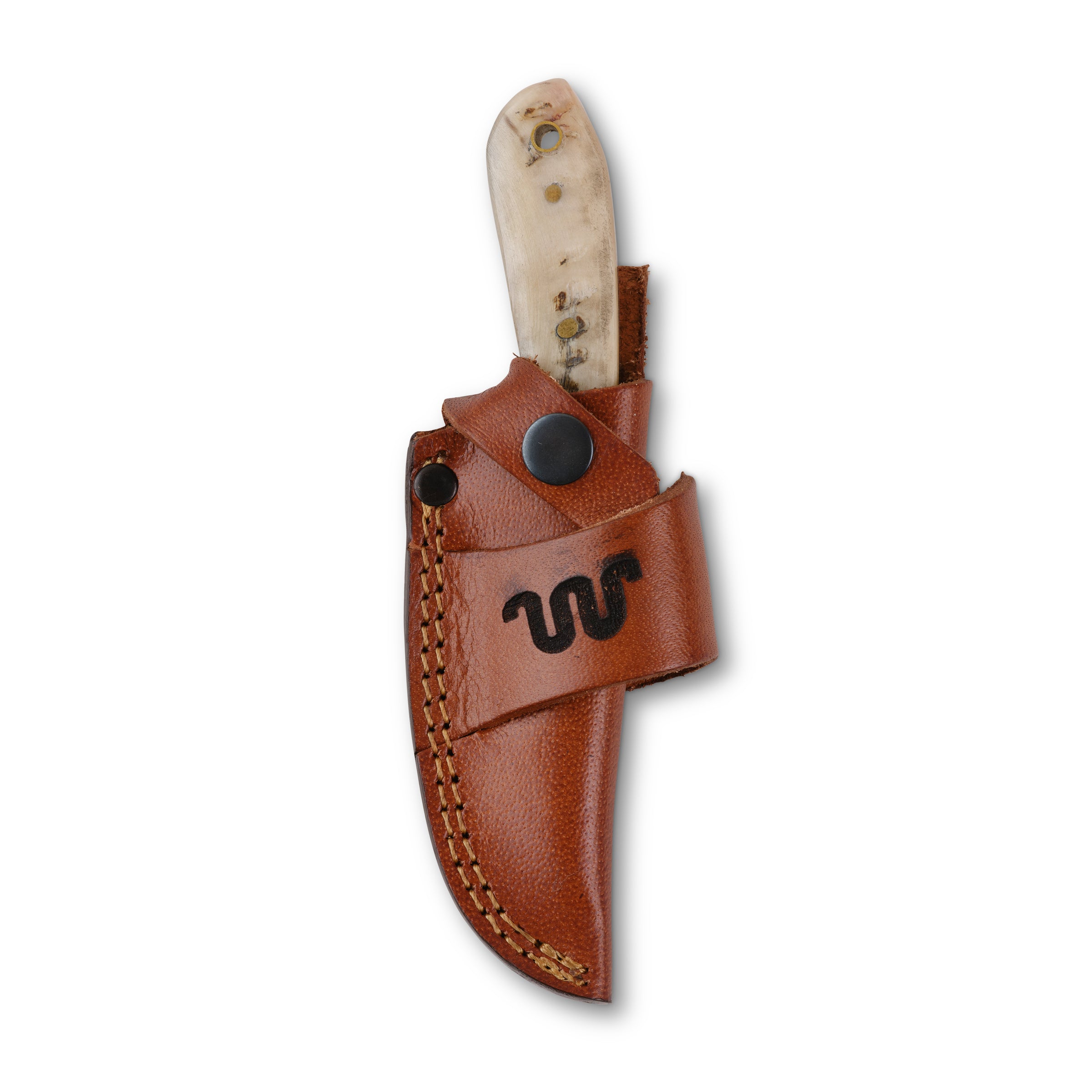 Damascus Skinner Ram Horn Fixed Blade