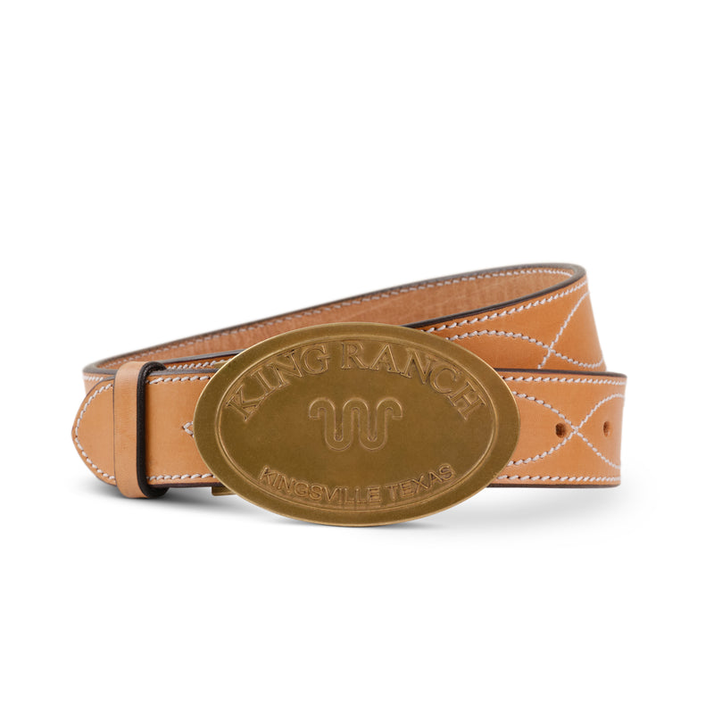 Saddle Stamp Brass Buckle - 1.5in | lifestyle