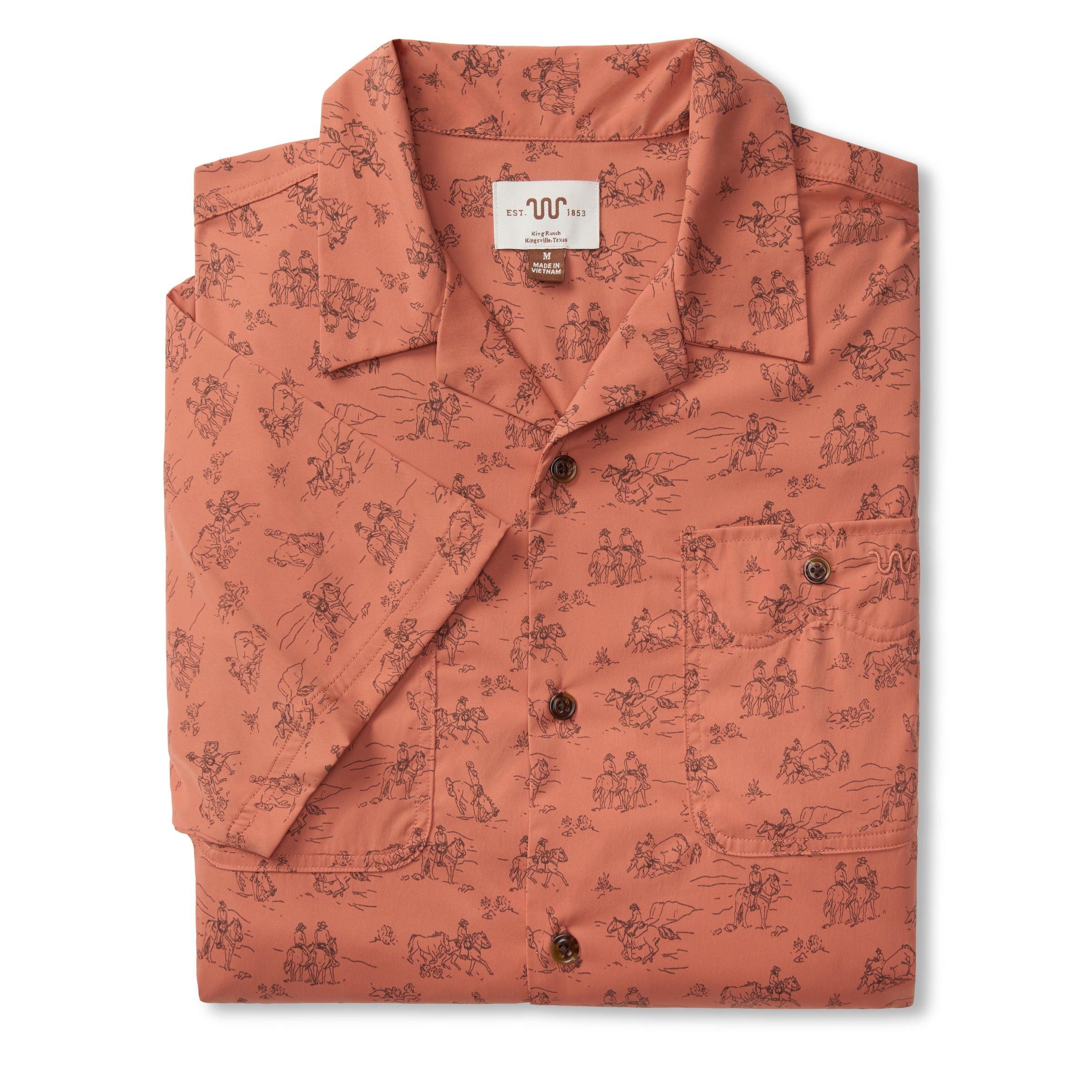 Men's Blue Norther® Canelo Camp Shirt, Cowboy Print