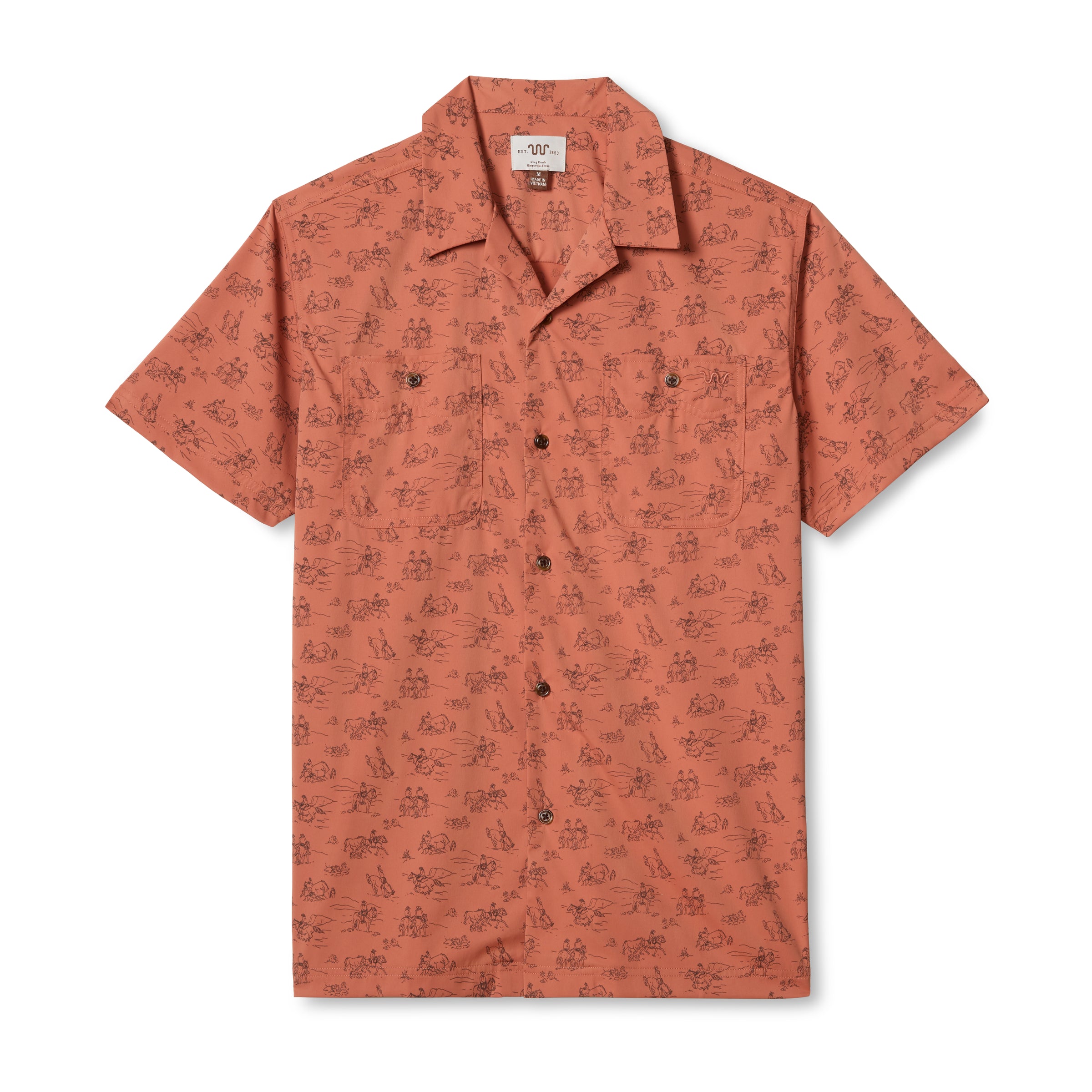 Men's Blue Norther® Canelo Camp Shirt, Cowboy Print