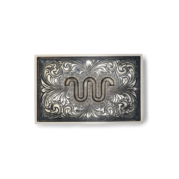 King Ranch X Clint Orms W Belt Buckle | Luxury Sterling Silver