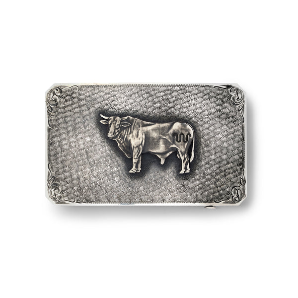 Sterling Silver Belt Buckle by Clint Orms - Bull Belt Buckle