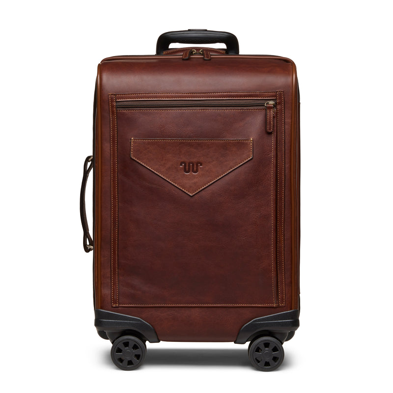 Kineño Leather Wheeled Carry On | COGNAC