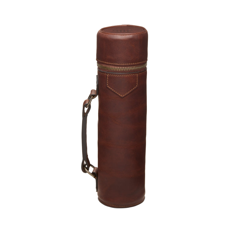 Kineño Leather Single Bottle Wine Carrier | COGNAC
