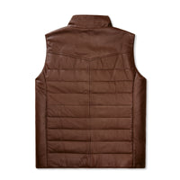 Men's Channel Quilted Leather Vest
