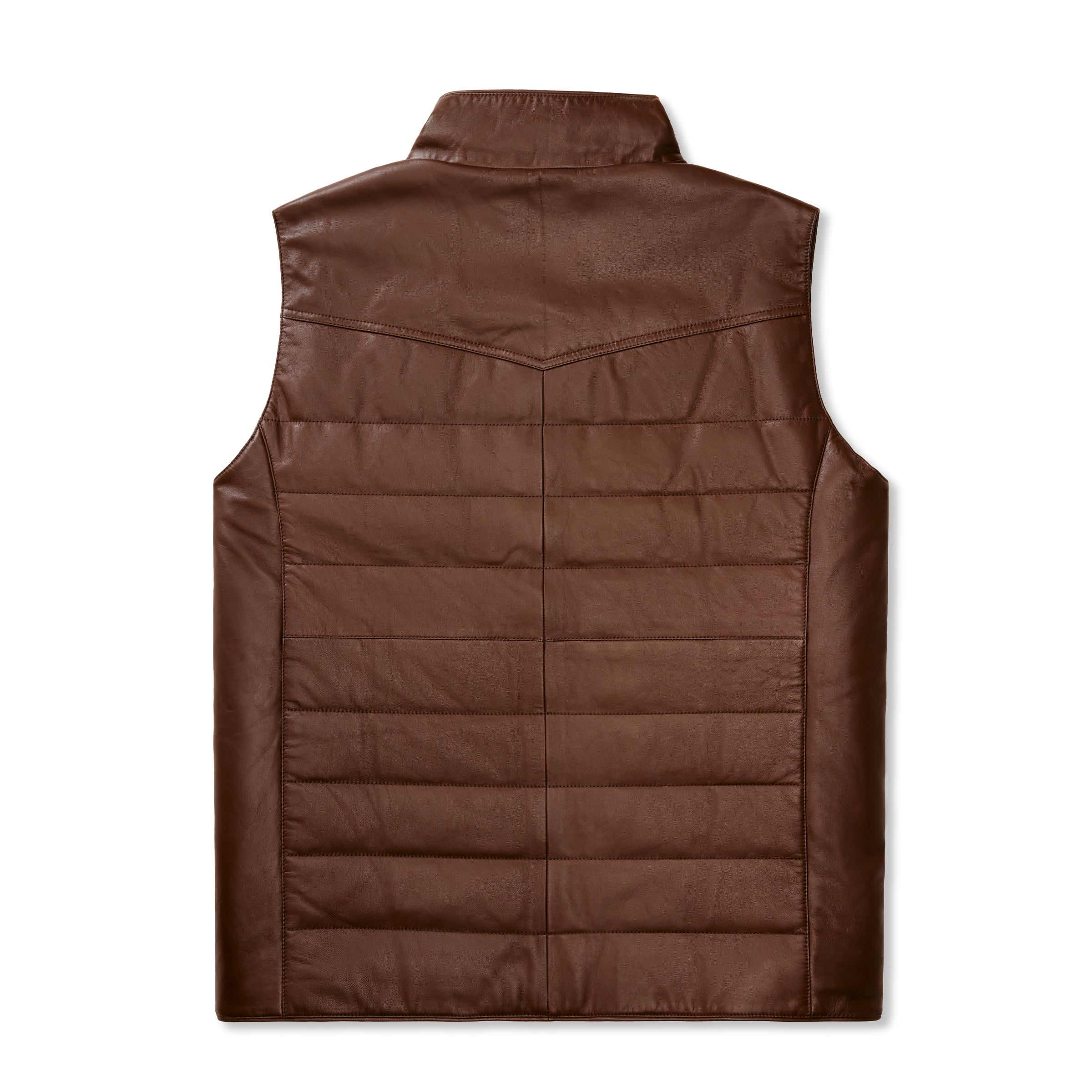 Men's Channel Quilted Leather Vest