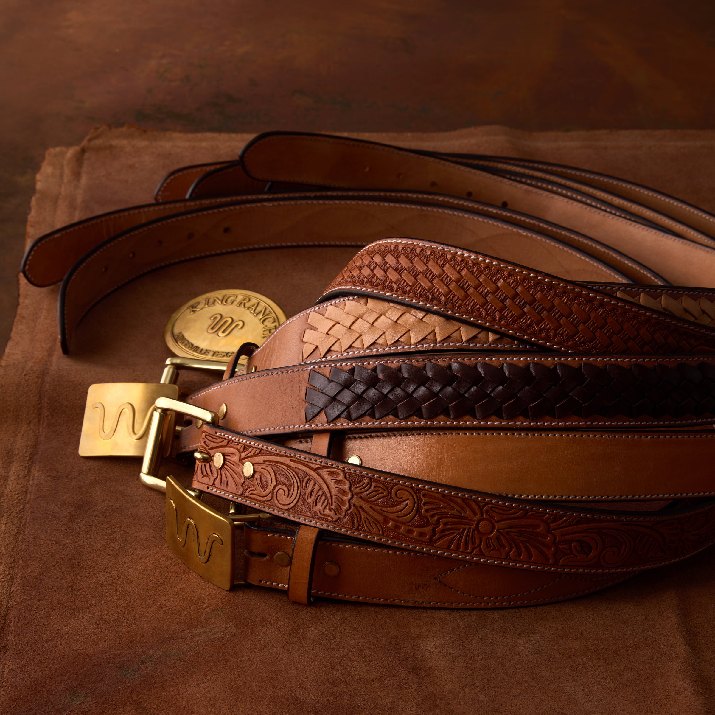 King Ranch Braided Belt, 1.5