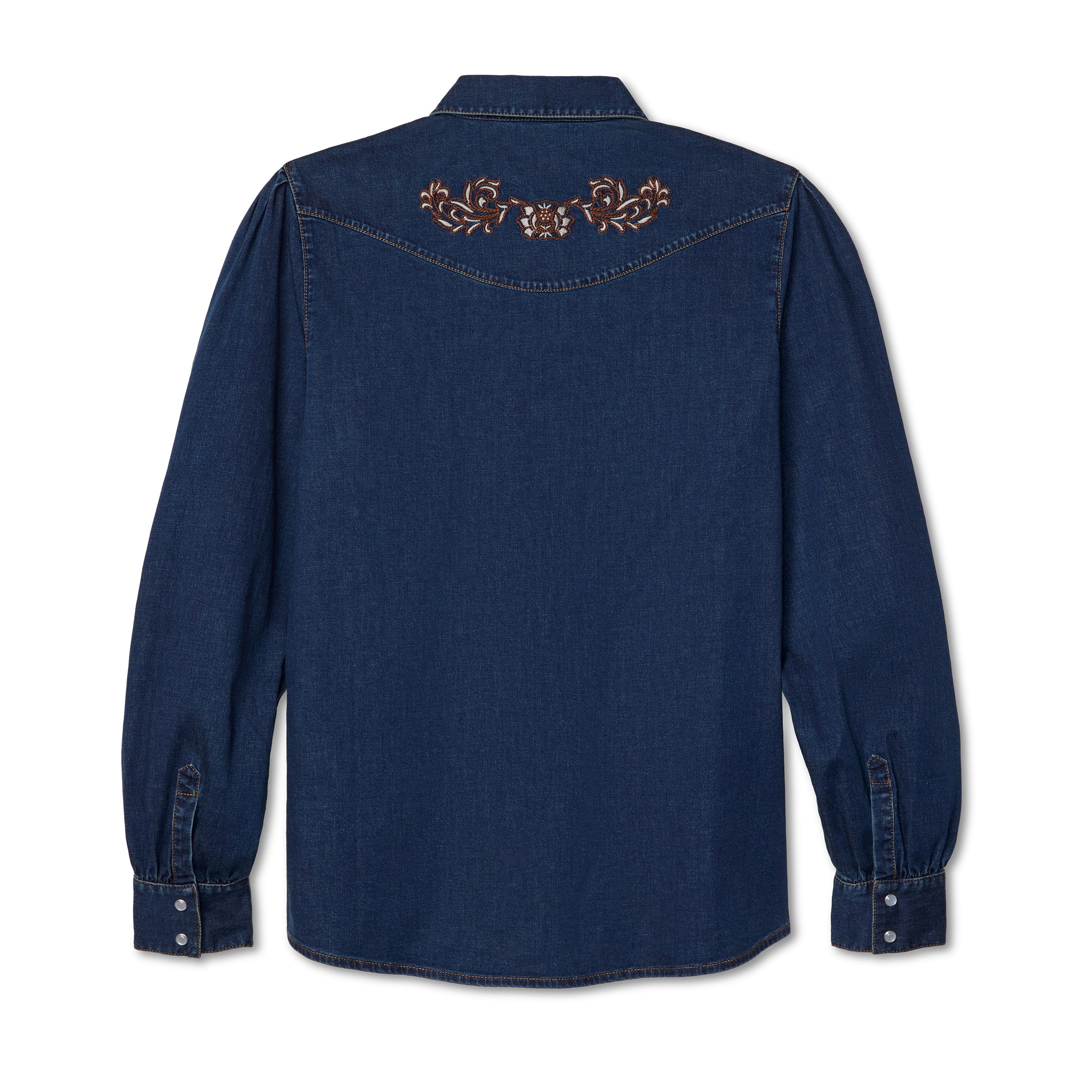 Women's Embroidered Dark Denim Shirt