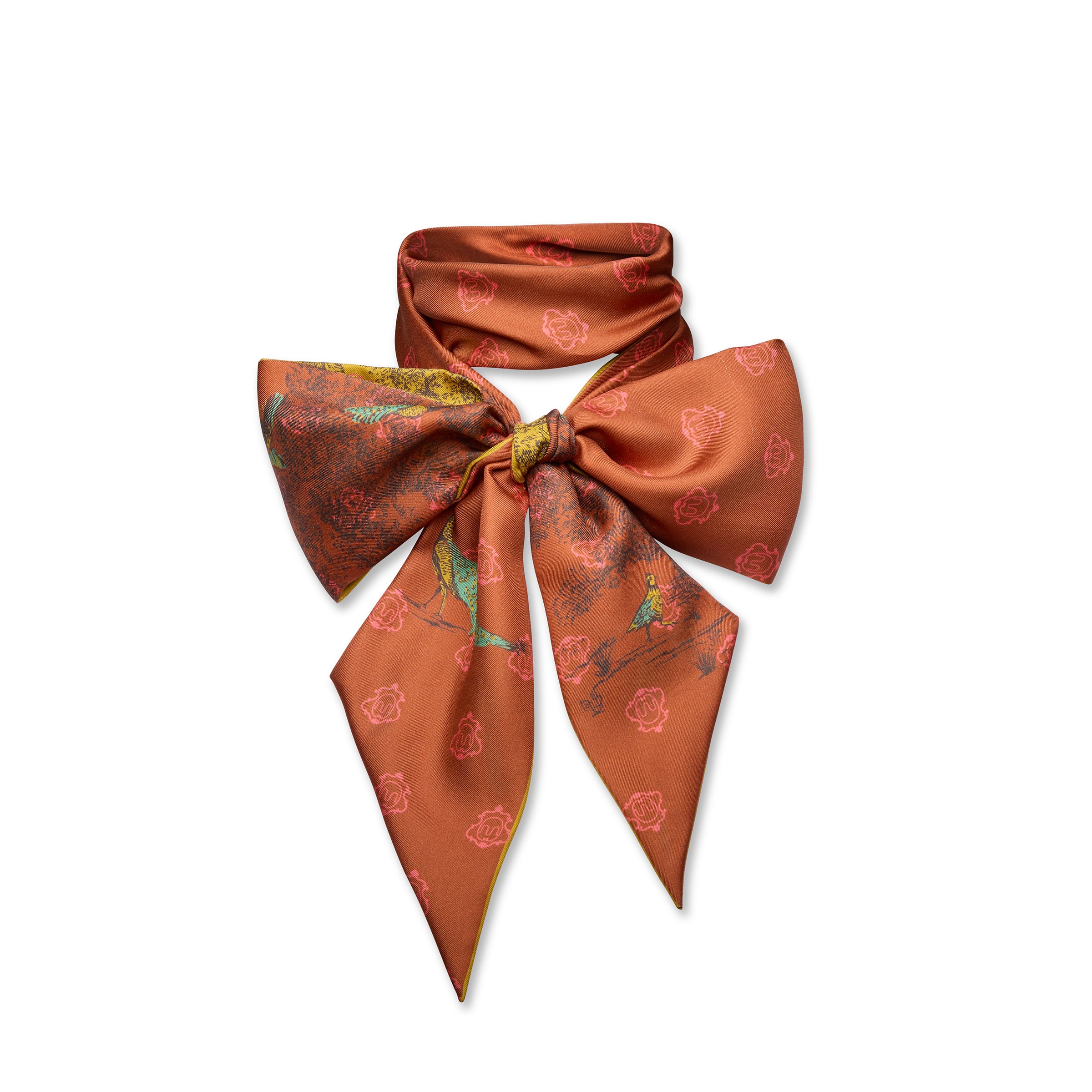 Birds of the Ranch Silk Skinny Scarf