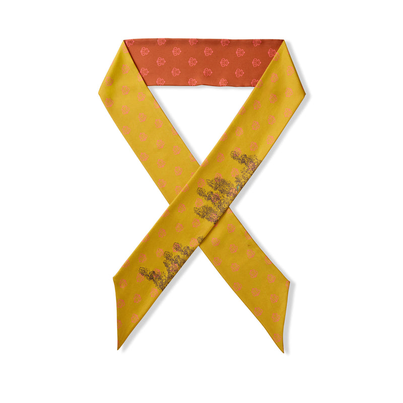 Birds of the Ranch Silk Skinny Scarf | 