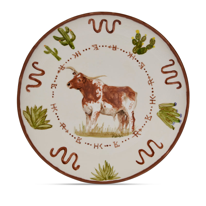Running W Longhorn Plate | Running W Longhorn Plate
