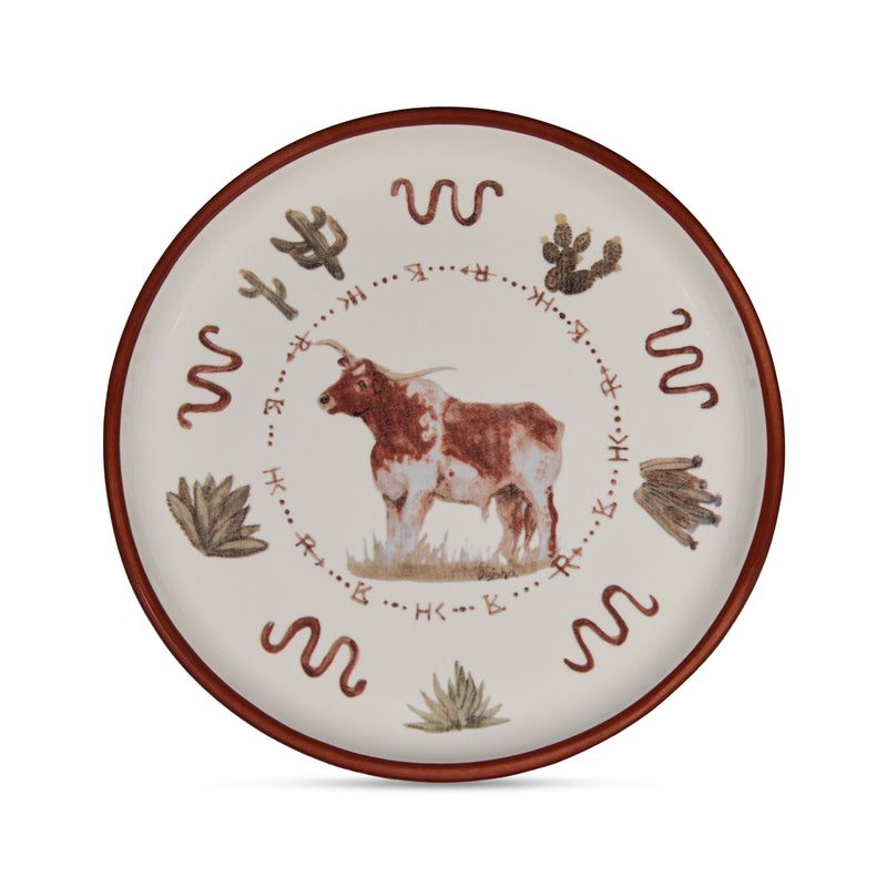 Running W Longhorn Plate | Running W Longhorn Plate