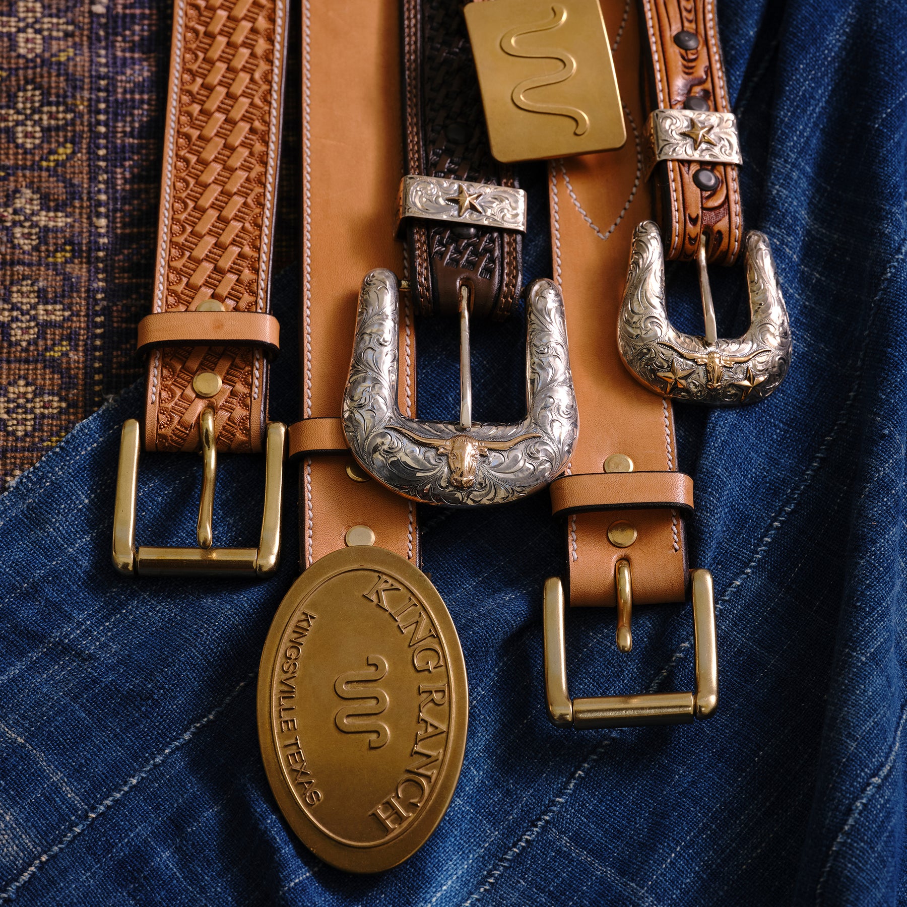 バ*ル様 SUPREME 14AW Brass Belt Buckle Heritage W Brass Buckle – King Ranch Saddle Shop