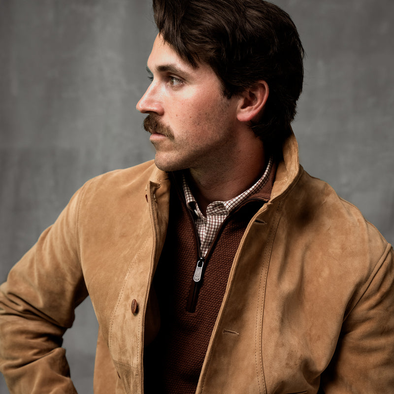 Men's Goat Suede Field Coat | SADDLE TAN / Small
