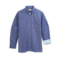 Navy / 3X | Men's Solid Oxford Shirt with Running W Trim