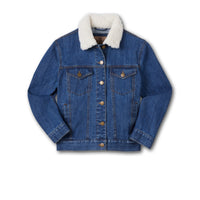 Women's Western Yoke Sherpa Collar Denim Jacket