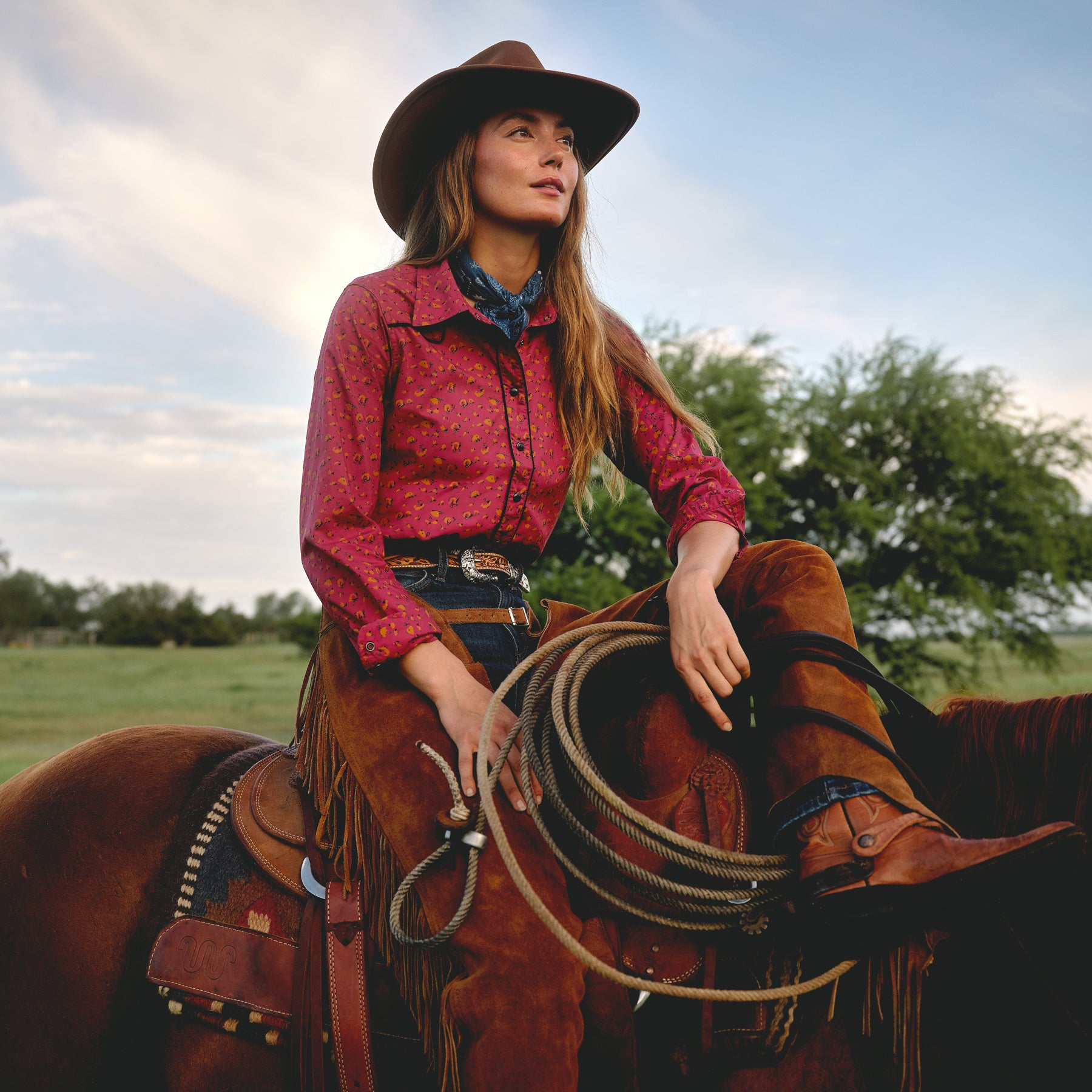 Real Rancher Wear Women's Pearl Snap Ranch Shirt – King Ranch Saddle Shop