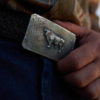 King Ranch X Clint Orms Bull Belt Buckle