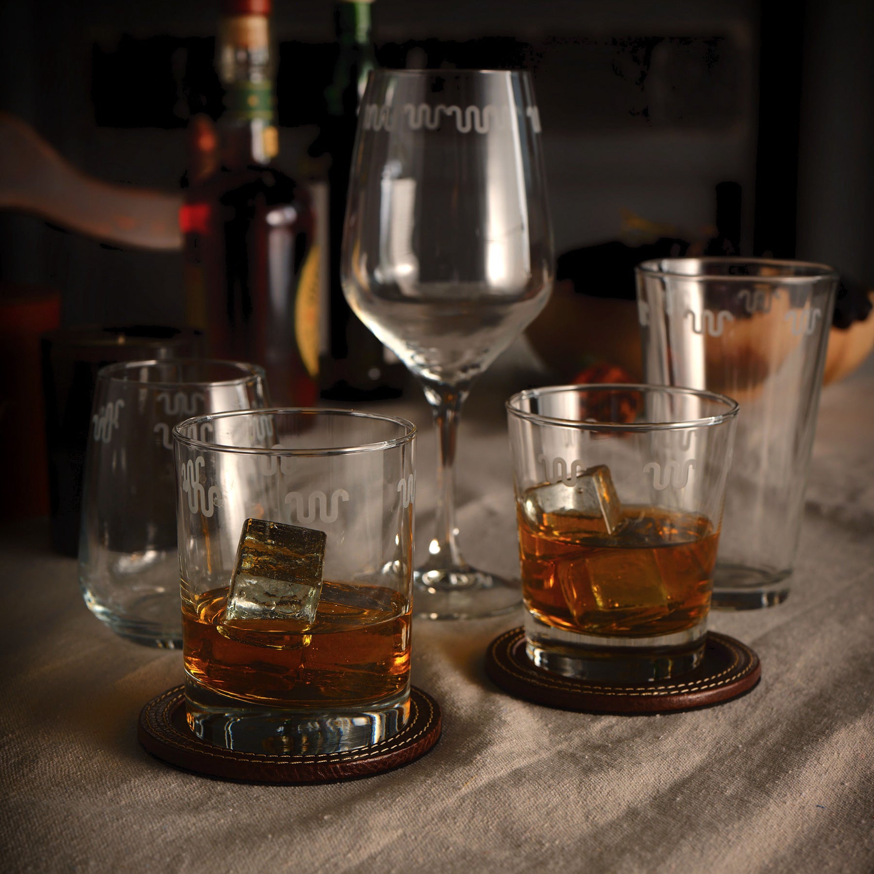 Running W Etched All Purpose Wine Glass by King Ranch Saddle Shop