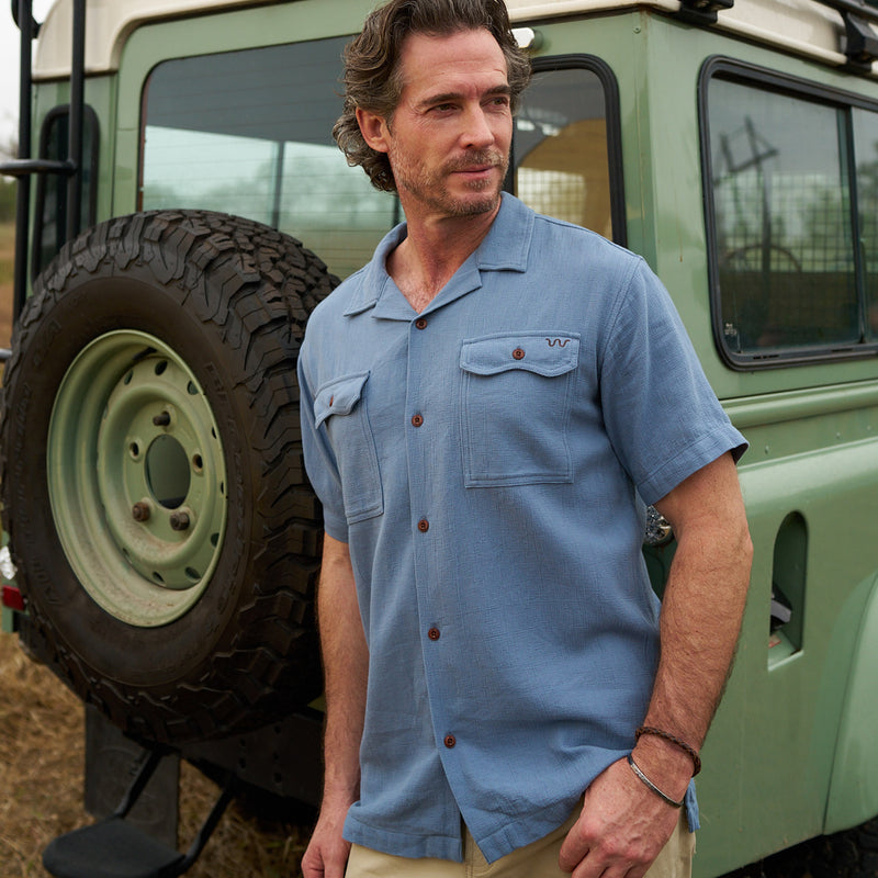 Men's Canelo Basketweave Camp Shirt | BLUE HERON / Small